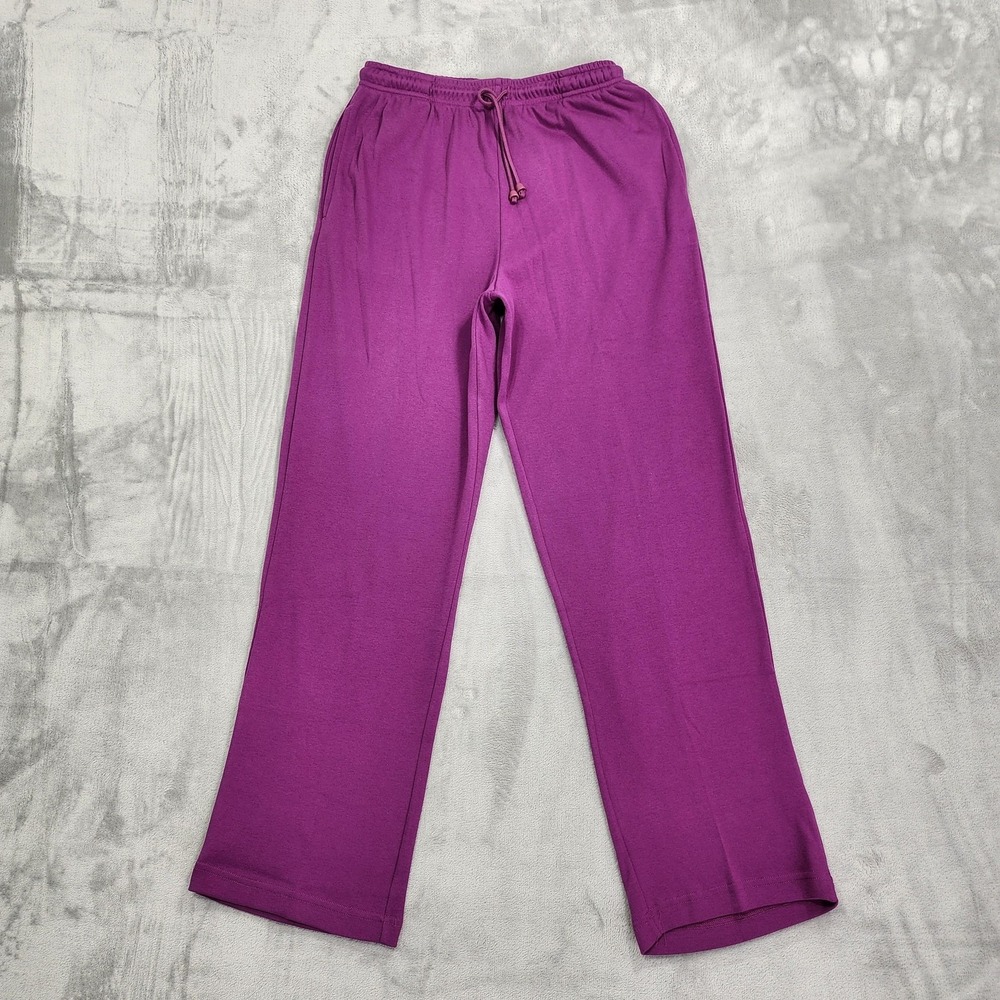Woman Within Pants Womens M‎ Purple Jersey Straight Leg Drawstring Lounge Casual